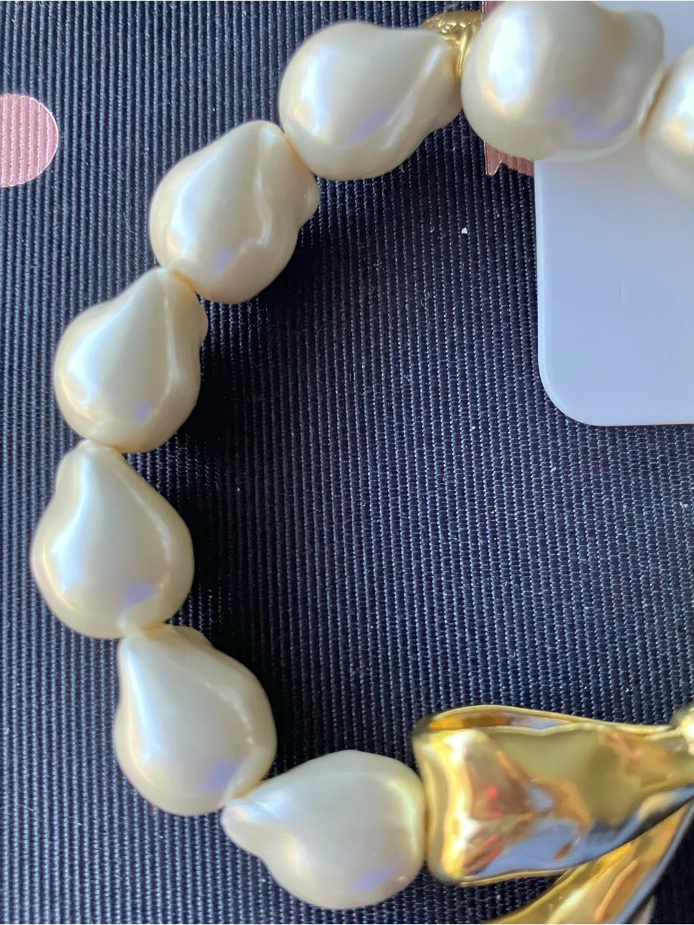 NWT J. Crew Gold Bow and Ivory Pearl Bracelet with Matching Earrings